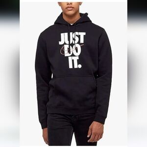 Nike Mens Just Do It Pullover Hoodie Fleece Sweatshirt. Size L